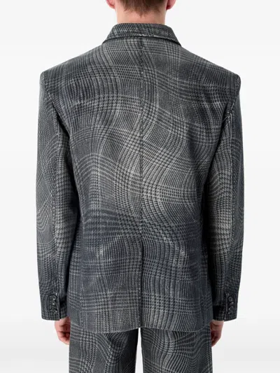 Camperlab Checked Blazer In Burgundy