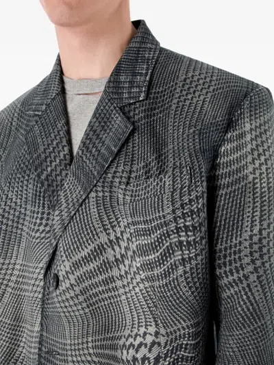 Camperlab Checked Blazer In Burgundy