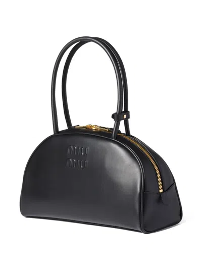 Miu Miu Black Calf Leather Bos Taurus Shoulder Bag