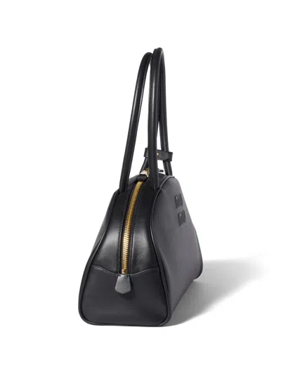Miu Miu Black Calf Leather Bos Taurus Shoulder Bag