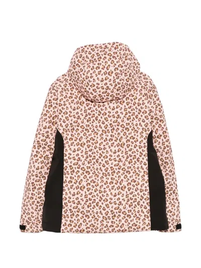 Mc2 Saint Barth Chavanette Leopard-print Ski Jacket In Black