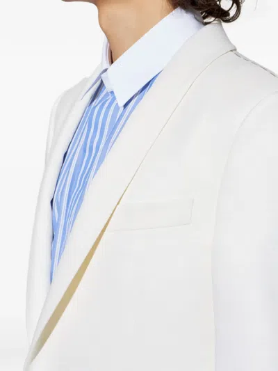 Tom Ford Wool Silk Sharp Faille Slim Shawl Lapel Jacket In White
