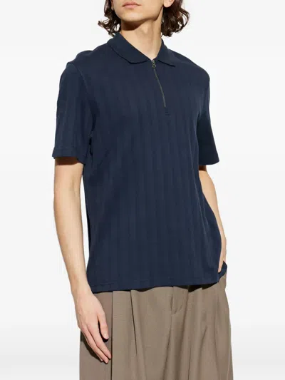 Samsoe & Samsoe Samsoe Samsoe Cotton Zip-up Saolli Polo Shirt In Multi