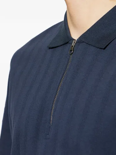 Samsoe & Samsoe Samsoe Samsoe Cotton Zip-up Saolli Polo Shirt In Multi
