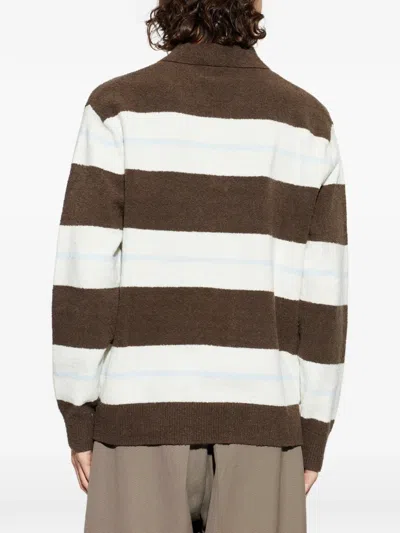 Samsoe & Samsoe Long-sleeved Striped Polo Shirt In Pink