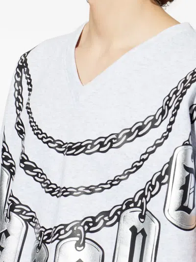 Pdf Chain Print V-neck T-shirt In Red