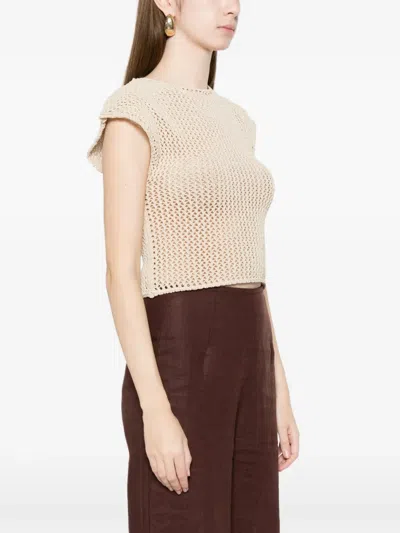 Alpha Studio Open-back Top In Neutral