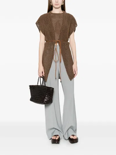 Alpha Studio Oversize Cardigan In Brown