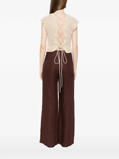 Alpha Studio Open-back Top In Neutral