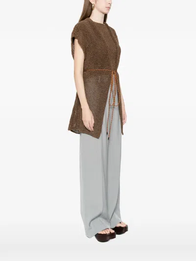 Alpha Studio Oversize Cardigan In Brown