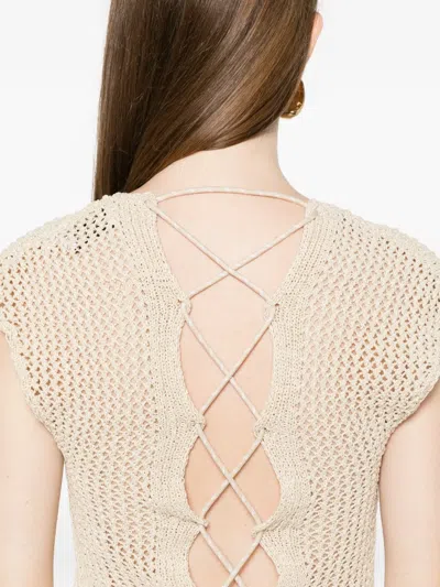 Alpha Studio Open-back Top In Neutral