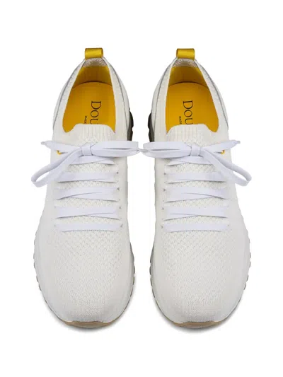 Doucal's Leather Technical Fabric Sneakers In Multi