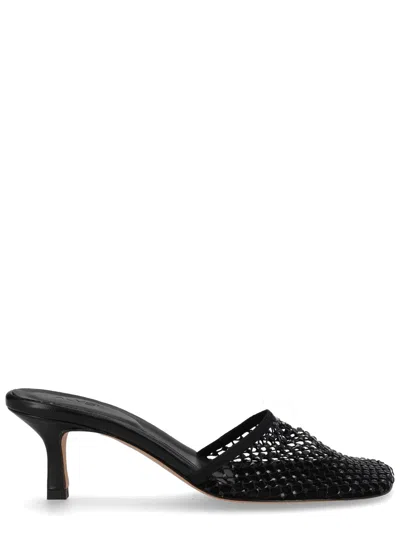 Alysi Black Polyester Heels In Multi