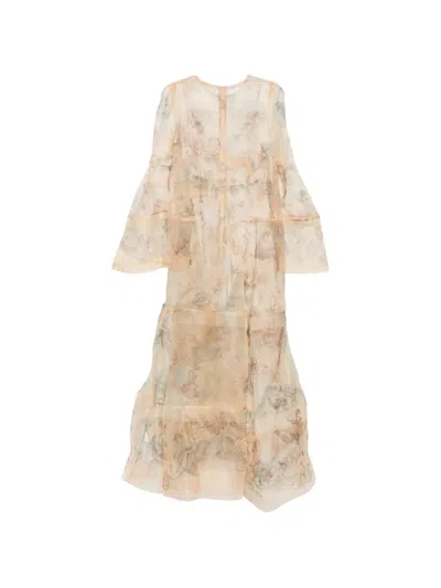 Zimmermann Evening Dress Rebellion Lantern Flared Sleeves In Pattern