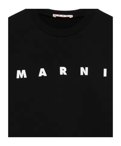 Marni Kids Logo-printed Crewneck Sweatshirt In Black