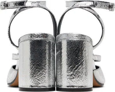 Maison Margiela Tabi Broken Mirror Leather Split-toe Pumps In Metallic