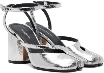 Maison Margiela Tabi Broken Mirror Leather Split-toe Pumps In Metallic