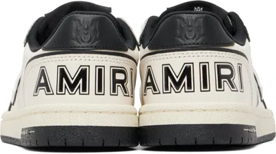 Amiri Newport White Sneakers Low Top With Logo Patch On The Side And Contrasting Heel With Leather Logo Le In Multi