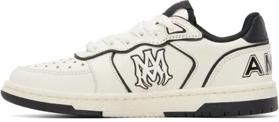 Amiri Newport White Sneakers Low Top With Logo Patch On The Side And Contrasting Heel With Leather Logo Le In Multi