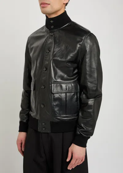 Valstar Flap-pocket Leather Jacket In Black