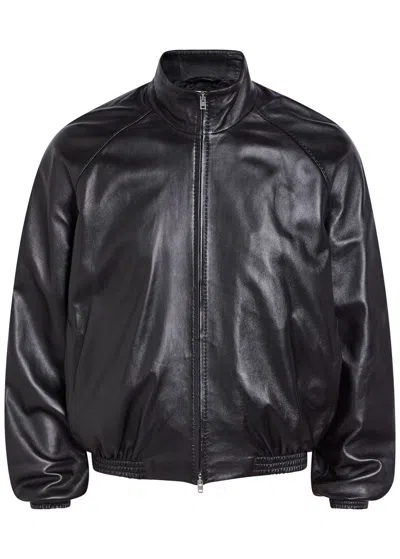 Acne Studios Full-zip Leather Jacket In Black