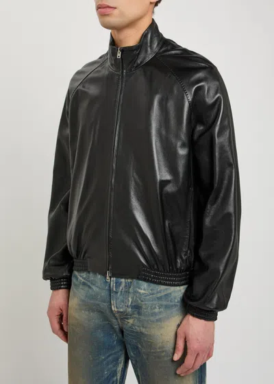Acne Studios Full-zip Leather Jacket In Black