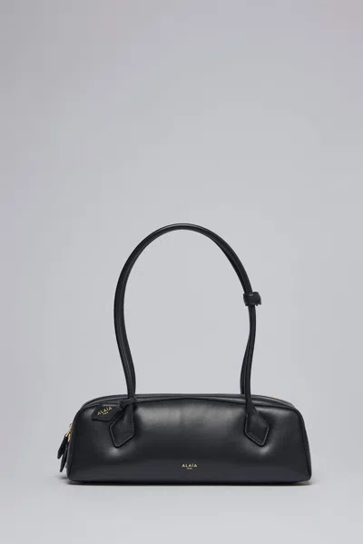 Alaïa Alaia Women Charcoal Suede Medium Le Teckel Shoulder Bag In Black