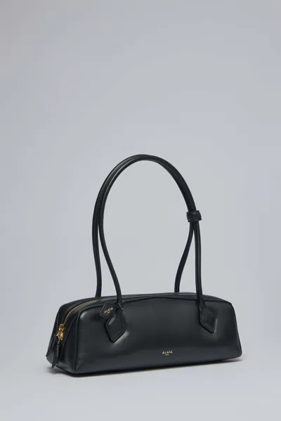 Alaïa Alaia Women Charcoal Suede Medium Le Teckel Shoulder Bag In Black