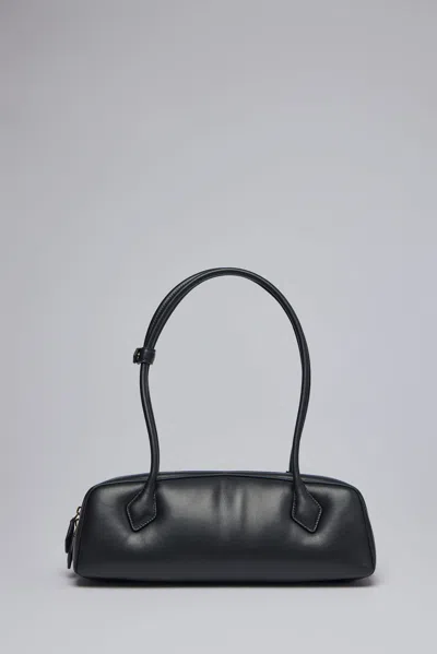 Alaïa Alaia Women Charcoal Suede Medium Le Teckel Shoulder Bag In Black