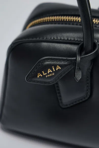 Alaïa Alaia Women Charcoal Suede Medium Le Teckel Shoulder Bag In Black