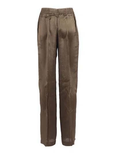 Aspesi Elasticated Trousers In Brown