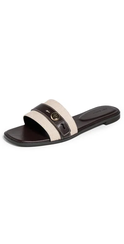 Tory Burch Beige Cotton Ovine Leather Rubber Thermoplastic Polyurethane Sandals In Neutral