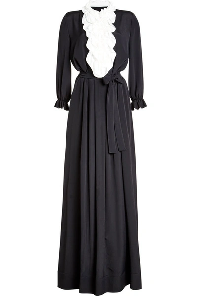Boutique Moschino Floor Length Dress With Silk In Black