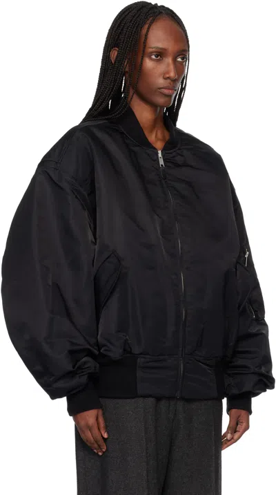 Entire Studios Black Broad Bomber Jacket In Black