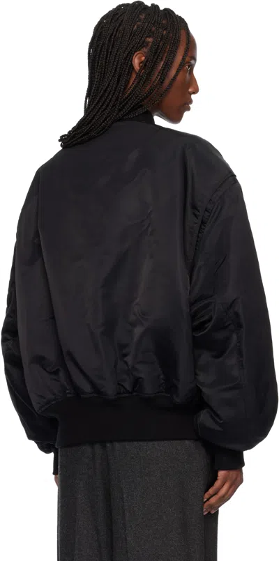 Entire Studios Black Broad Bomber Jacket In Black