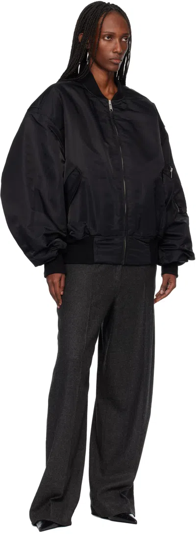 Entire Studios Black Broad Bomber Jacket In Black