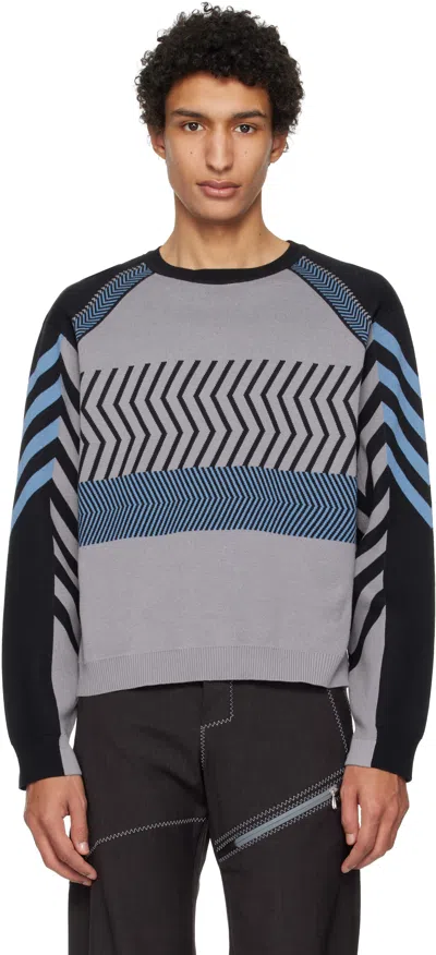 Kiko Kostadinov Chevron-pattern Sweatshirt In Black