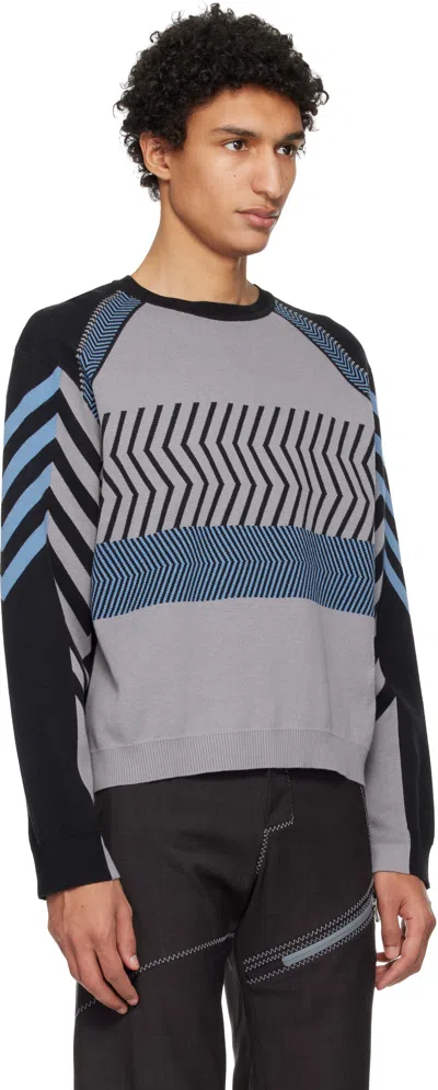 Kiko Kostadinov Chevron-pattern Sweatshirt In Black