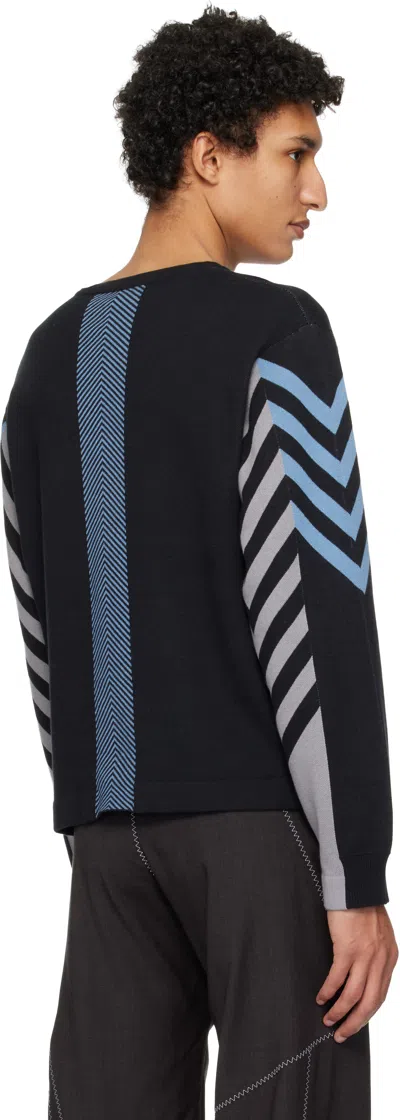 Kiko Kostadinov Chevron-pattern Sweatshirt In Black