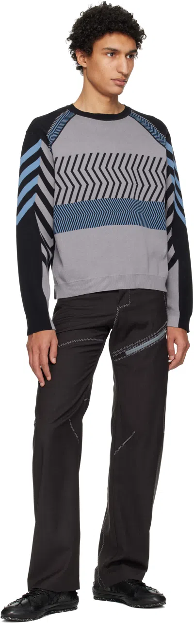 Kiko Kostadinov Chevron-pattern Sweatshirt In Black