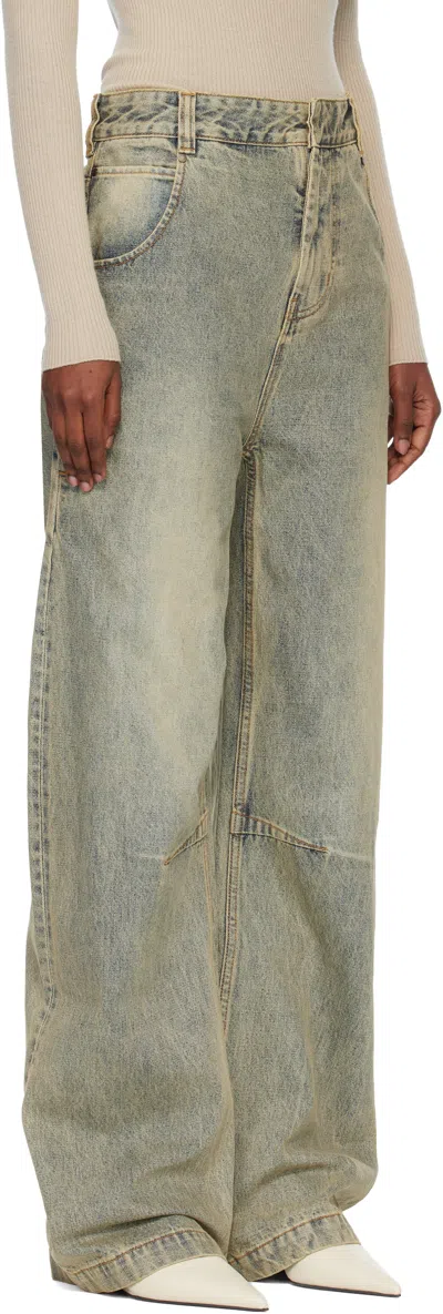 Entire Studios 'cuff Surface Wave' Jeans In Gray