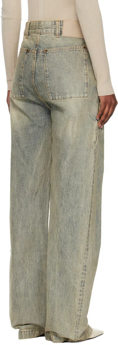 Entire Studios 'cuff Surface Wave' Jeans In Gray