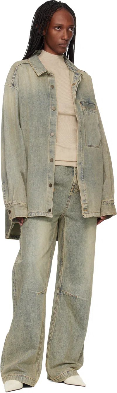 Entire Studios 'cuff Surface Wave' Jeans In Gray