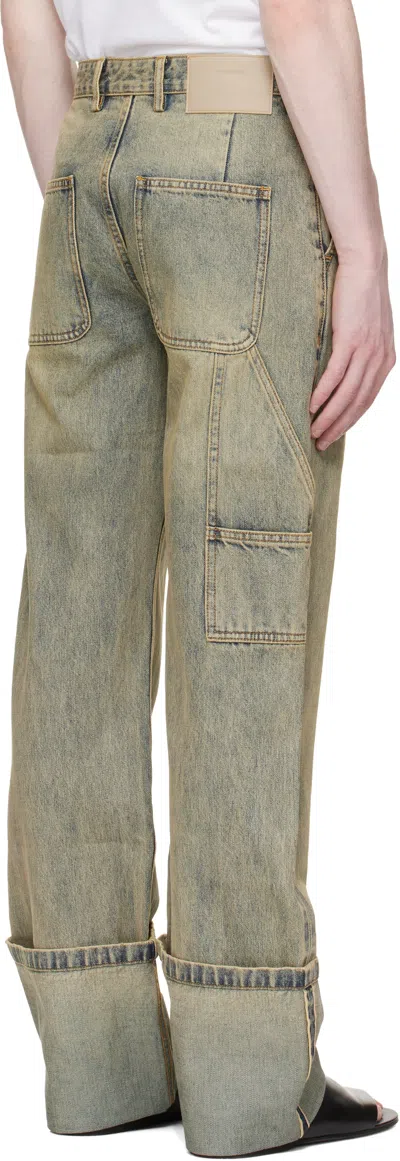 Entire Studios Blue Cuff Jeans In Multi