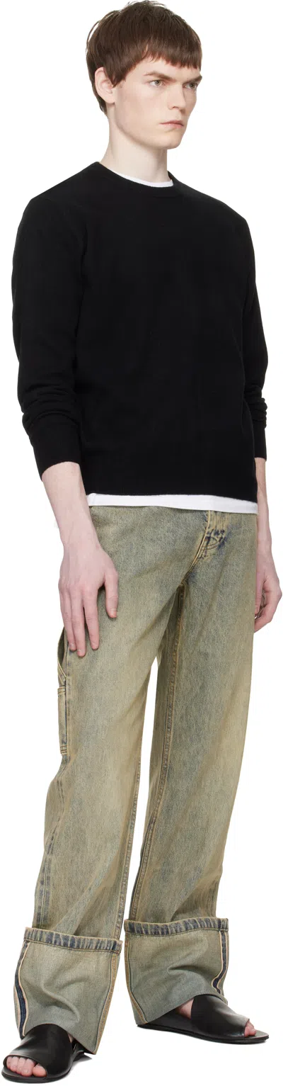 Entire Studios Blue Cuff Jeans In Multi