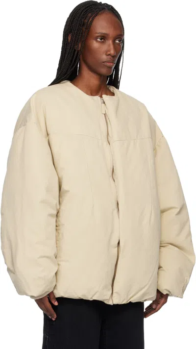 Entire Studios Off-white Pod Puffer Down Jacket In Neutral