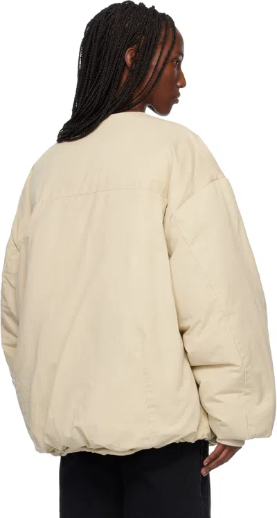 Entire Studios Off-white Pod Puffer Down Jacket In Neutral