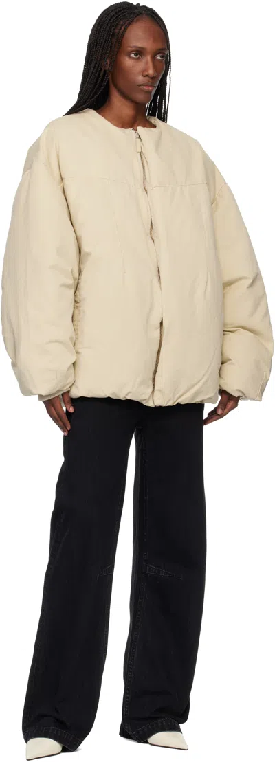 Entire Studios Off-white Pod Puffer Down Jacket In Neutral