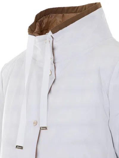 Herno Long-sleeved Drawstring Reversible Padded Coat In White