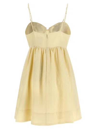 Farm Rio Off-white Coconut Tree Embroidered Euroflax Premium Linen Mini Dress